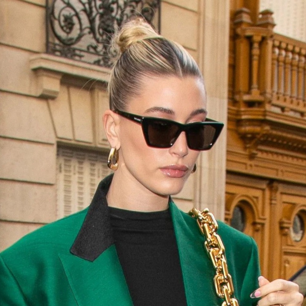 Saint Laurent “mica” cat-eye sunglasses in tortoise.